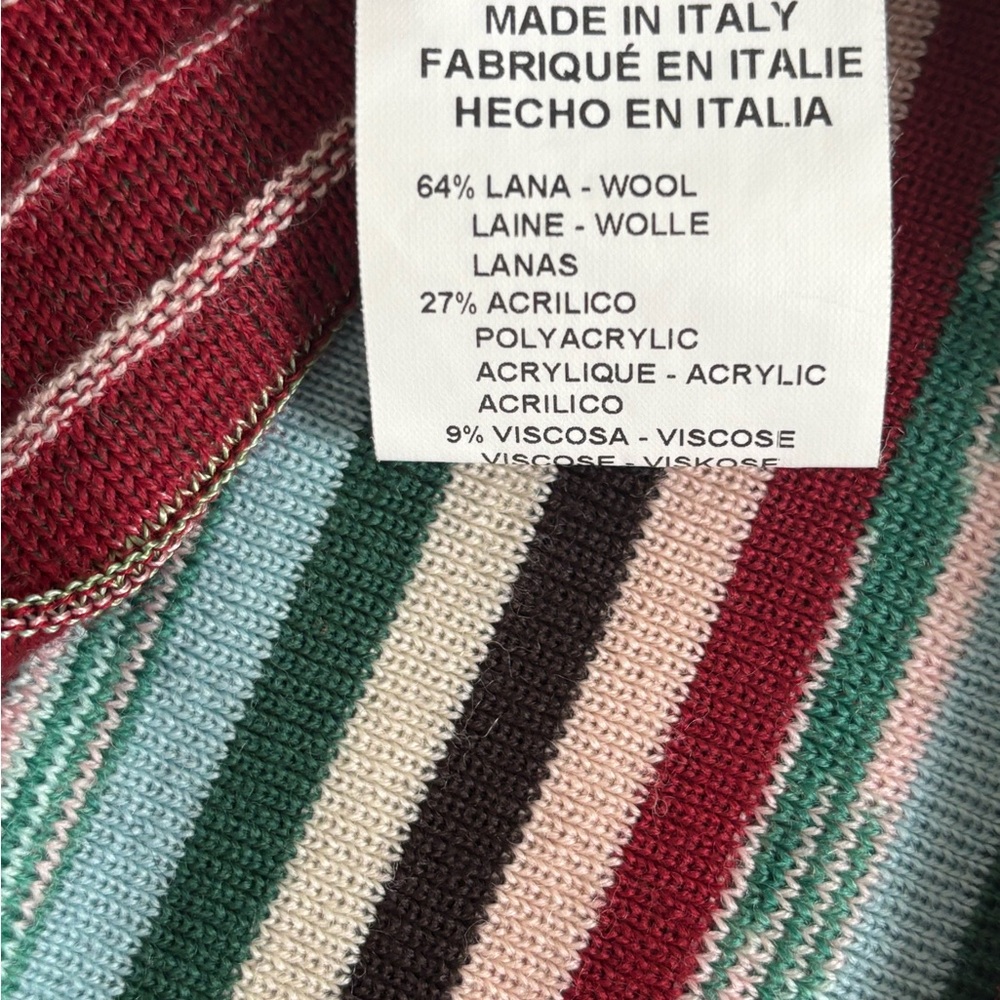 M Missoni Striped Long Sleeve Sweater Dress with Belt - Picture 6 of 6